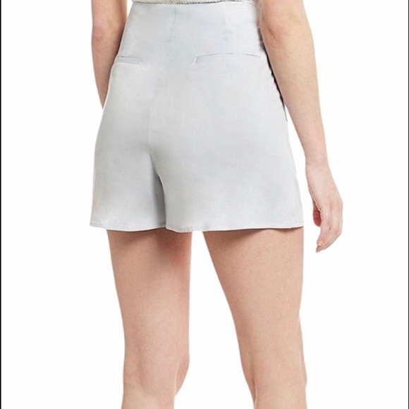 Gianni Bini Shorts High Waist Pleat Front Button Light Blue - Picture 2 of 8